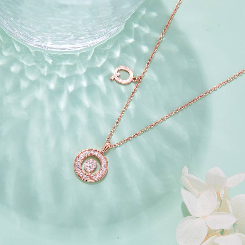 Q-style pendant S925 silver plated rose gold Moissanite diamond light luxury letter necklace